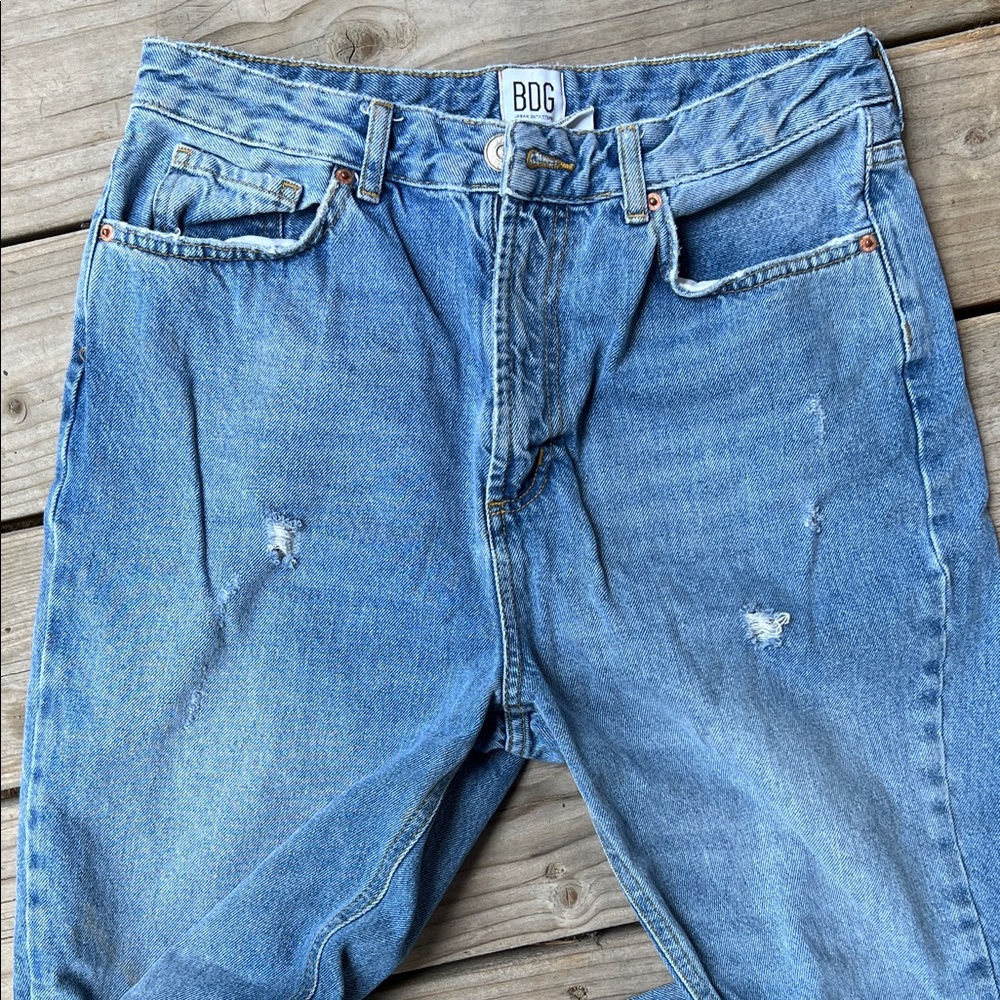 Urban Outfitters BDG Light Blue Distressed Mom Jeans